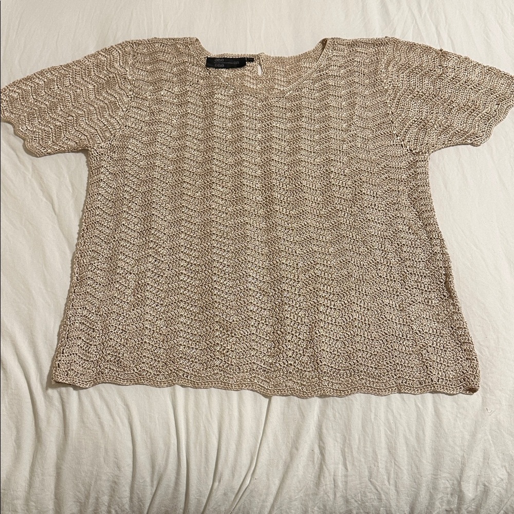 One on One Gold Glitter Knit Top